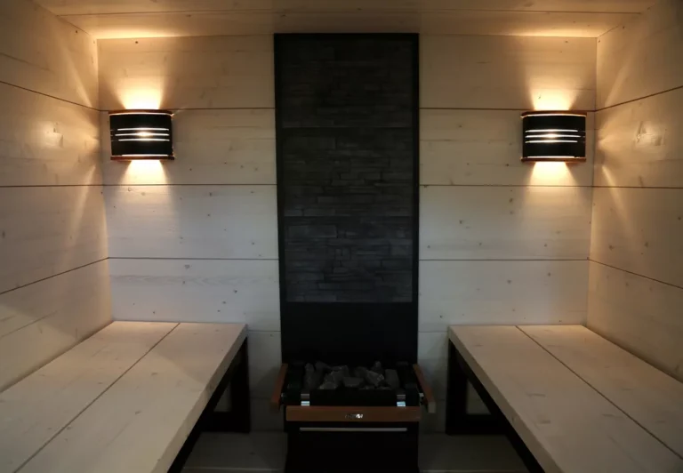 Modern sauna room with Lazord equipment installation in Amman Jordan